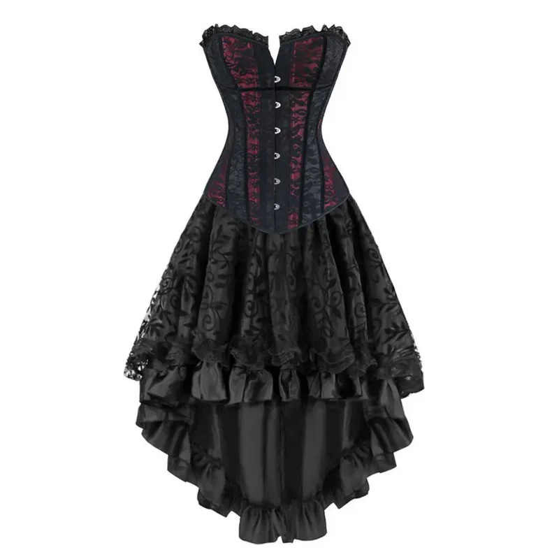 Women Gothic Victorian Corset Bustier Dress Renaissance Steampunk Costume -  AliExpress