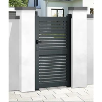 aluminum slat gate single pedestrian walkway door 2