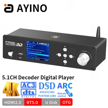DTSHD Atmos 5.1CH 오디오 디코더 4K HDMI2.0 컨버터, 블루투스 5.0 수신기 DSD PCM768KHz32BIT DAC ARC PCUSB OTG 어댑터 HD950
