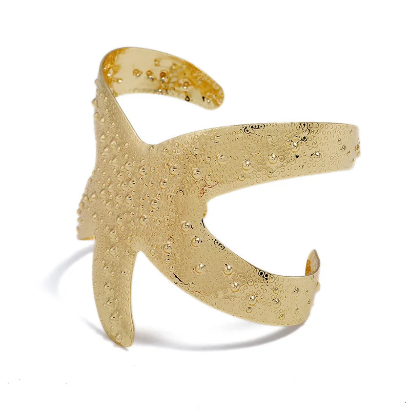 New niche design with a minimalist and fashionable starfish design for women's open-end bracelet