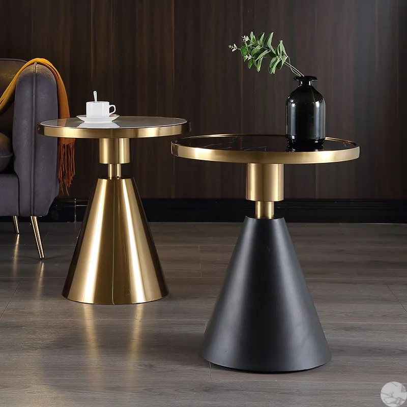 

Light luxury marble side table simple modern office reception sofa round small tea table Nordic side cabinet corner table