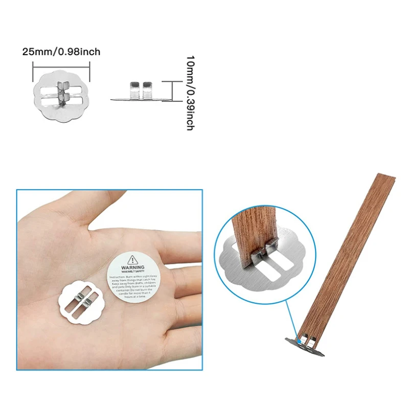 30pcs Handmade Candle Wicks Metal Candle Wicks Holders Base Clip DIY Wax Wick Core Materials For Making Tool candle wick,candle wicks
