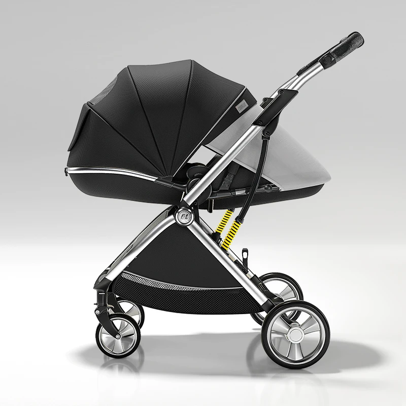 Baby Stroller Luxurious Light High Landscape Baby Stroller Egg-shaped Seat for Newborn One Hand Recline Pushchair Pram Compact Size