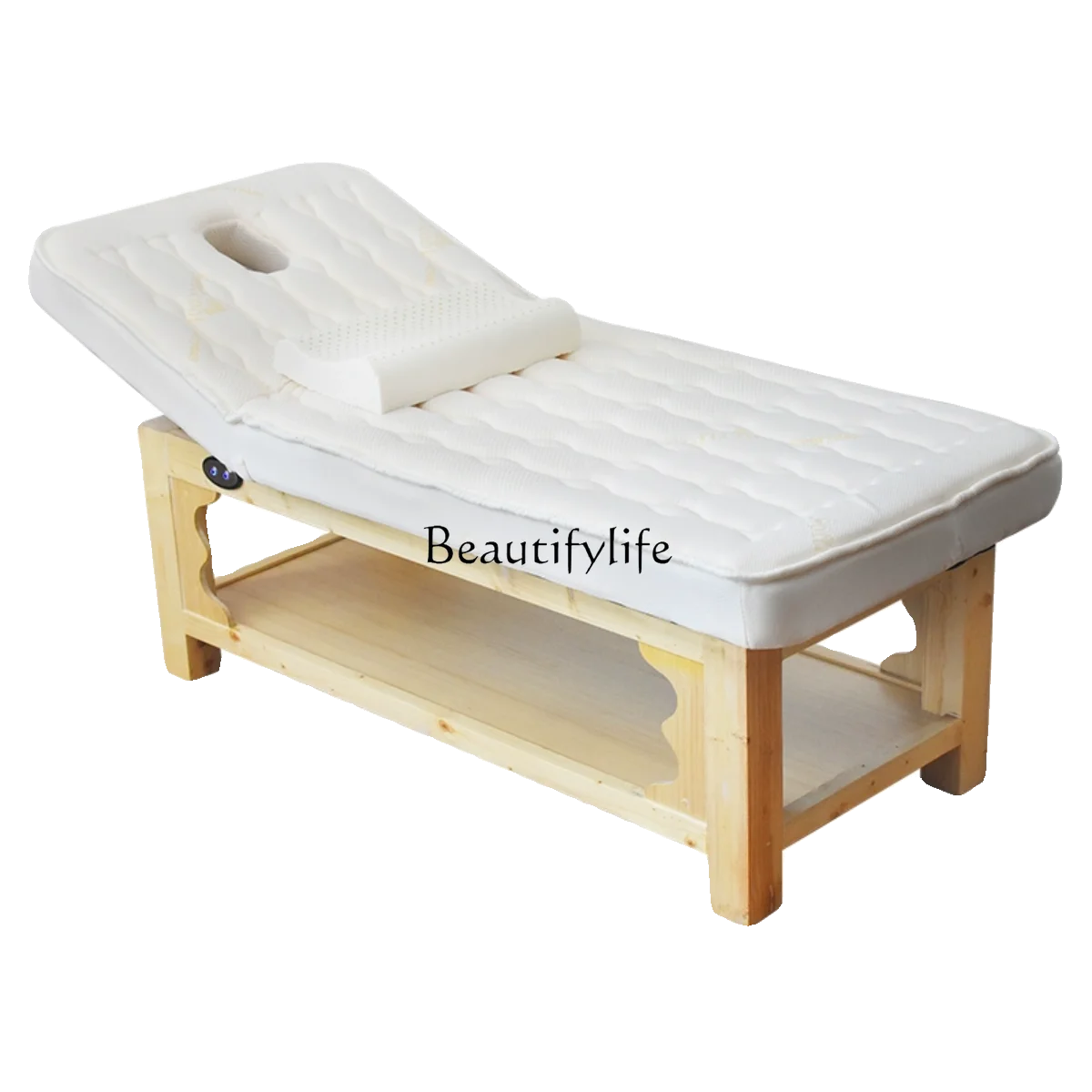 Solid Wood Latex Facial Bed Beauty Salon Special Medical Massage Physiotherapy Bed solid wood facial bed electric lifting and foldable constant temperature heating physiotherapy bed