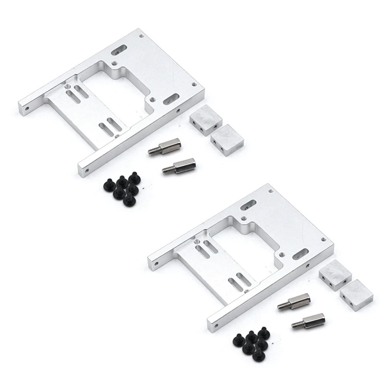 

2X 1/16 RC Car Metal Steering Servo Warehouse Upgrade Fixed Mount Bracket For WPL B1 B14 B16 B24 C24 C14 RC Car-Silver