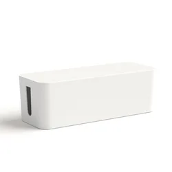 Sleek Cable Organizer Box Set for Home and Office Wire Concealment (White)