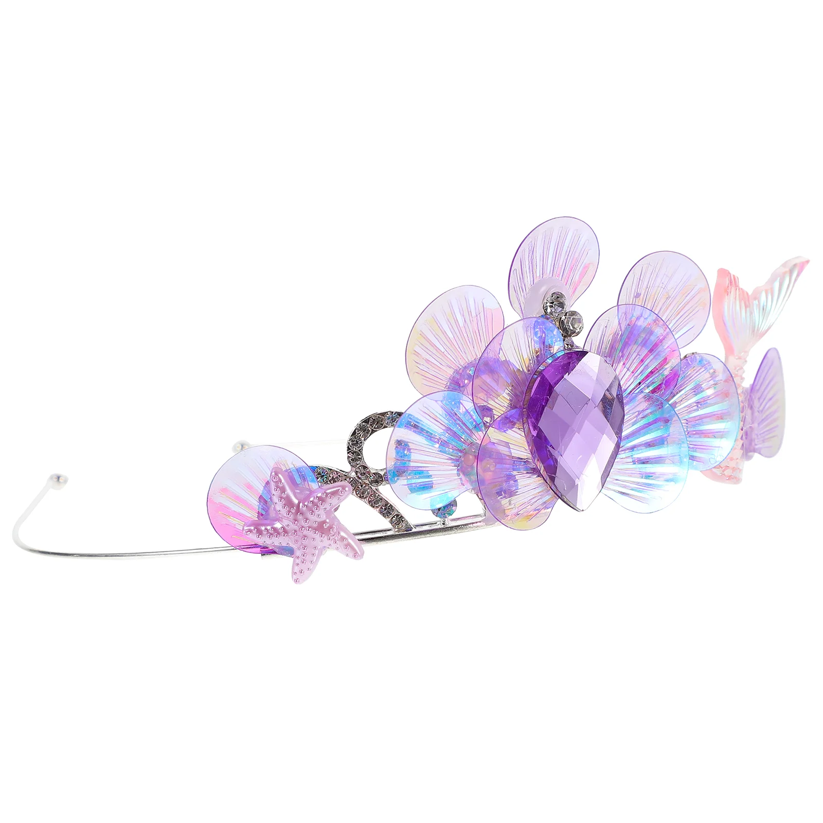

Head Band Mermaid Crown Funny Headband Rhinestones for Girls Cosplay Headbands Hair Toddler
