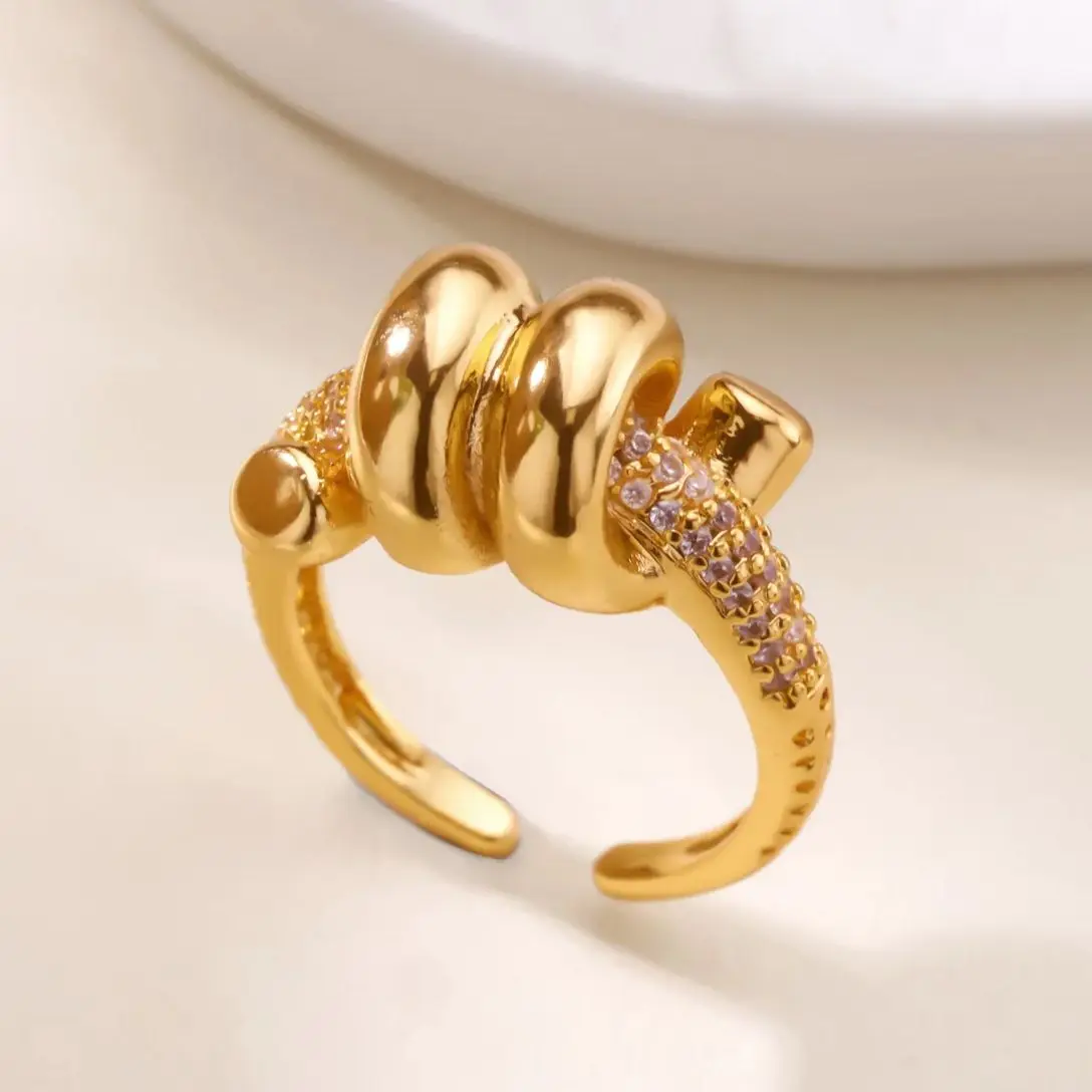 Zircon Knot Rangers For Women Geometric Adjustable Finger Rings