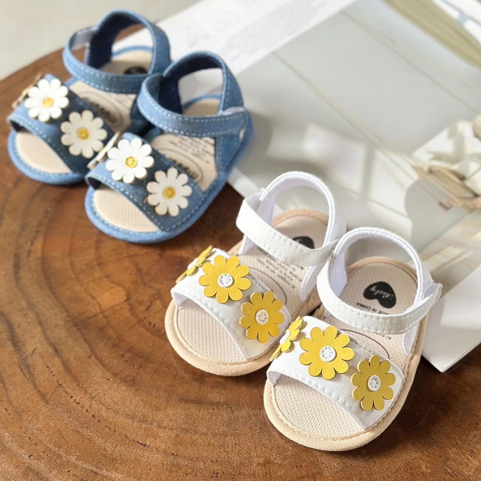 Baby Girl Sandals – Soft Sole Bowknot First Walker Shoes, Anti-Slip, Summer Crib Shoes