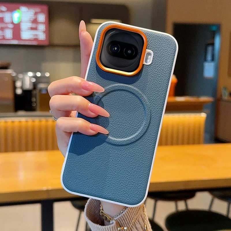 Leather Texture Phone Case with Raised Camera Protection