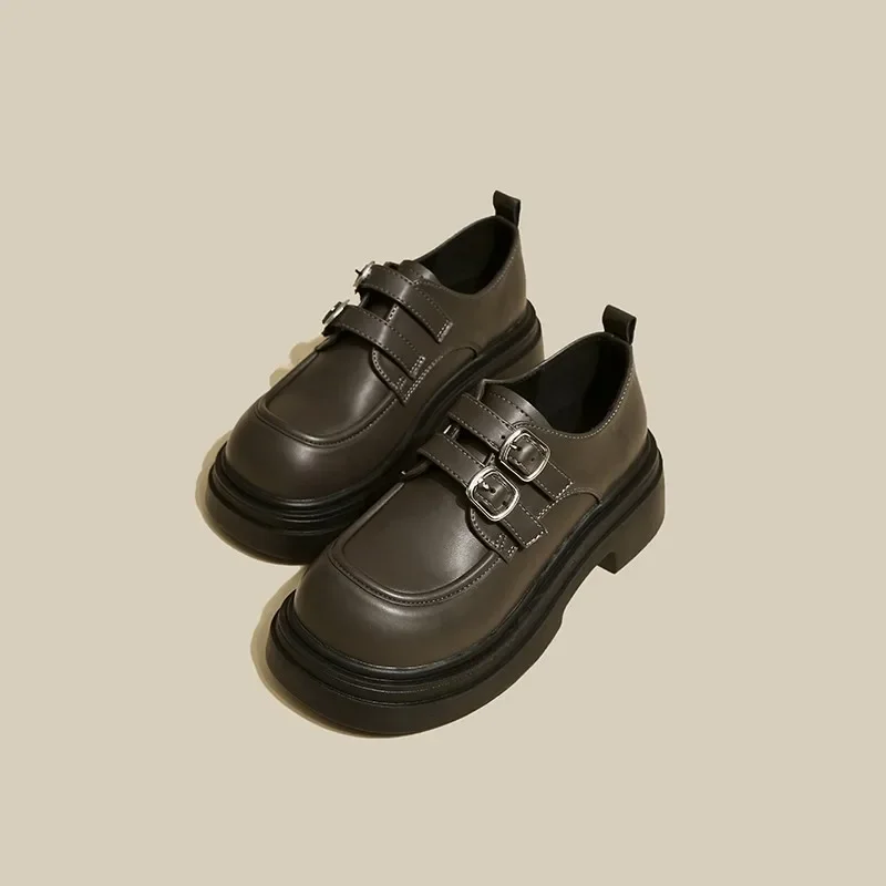 

2023 Лолита обувь Новые массивные Лоферы женская обувь на платформе японская форма JK кожаная обувь для колледжа девушки повседневная обувь