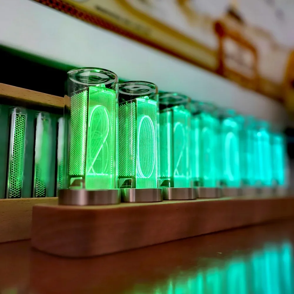 Luxury Nixie Tube Clock Wood Led Digital Watch Table Glow Tube Clock Alarm Desktop Electronic Lamp Clocks Home Decoration Gift digital clock table clock nixie tube clock nixie tube watch