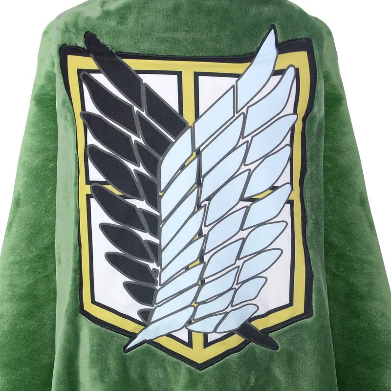 Attack on Titan Blanket Plaid Women Pajamas Gown Anime Shingeki No Kyojin Levi Cosplay Prop Cape Hoodie Blanket Throw Homewear 4