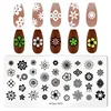 Lotus Flowers Nail Stamping Plate Stainless Steel Template Flower Pattern Rectangle Template Manicure Nail Art Stamp Image Plate 3