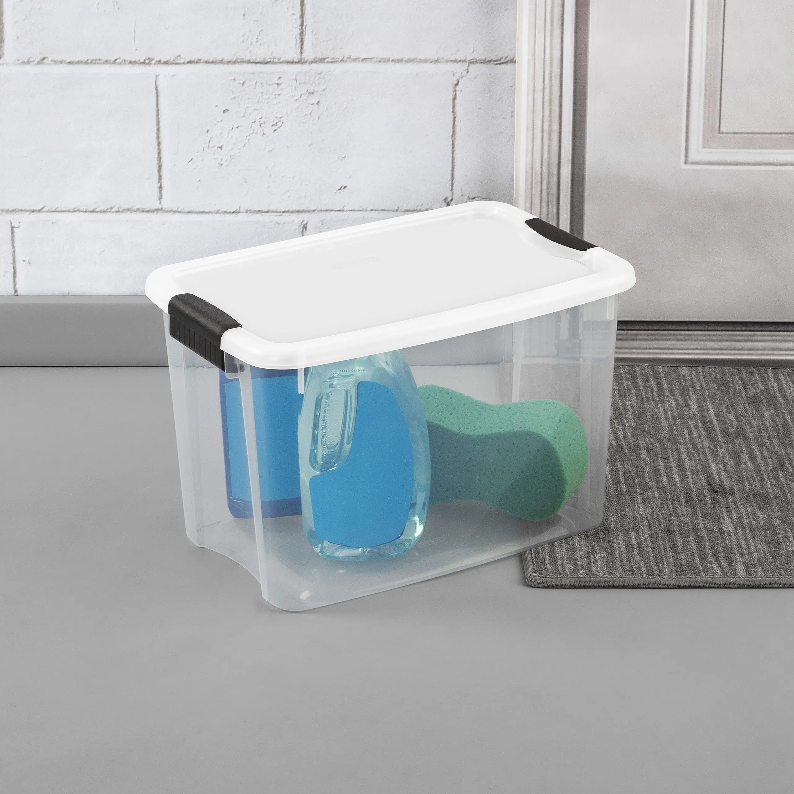 

30 Qt Ultra Latch Box - Stackable Storage Bin with Lid - Plastic Container with Heavy Duty Latches to Organize, Pack of 6