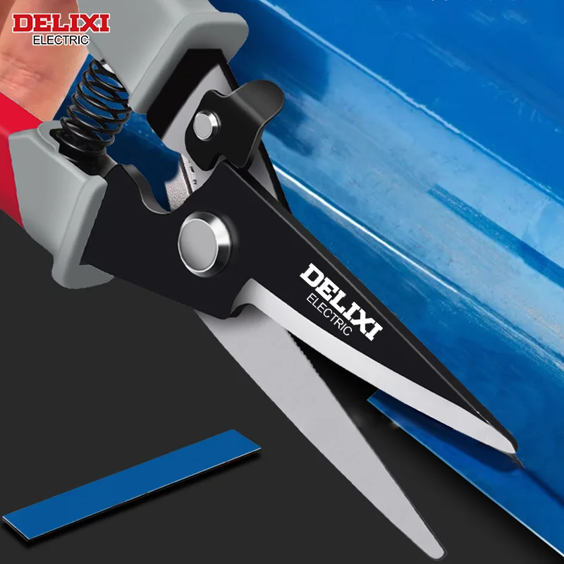 DELIXI 전기 다리미 시트 가위, 다기능 SK5 스틸 산업용 가위, 경질 및 내마모성 다리미 커터 수공구