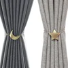 Metal Star And Moon Combination Curtain Magnetic Buckle Strap No Punching Free Installation Moon Shape Curtain Buckle 1