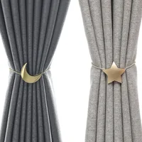 Metal Star And Moon Combination Curtain Magnetic Buckle Strap No Punching Free Installation Moon Shape Curtain Buckle 1