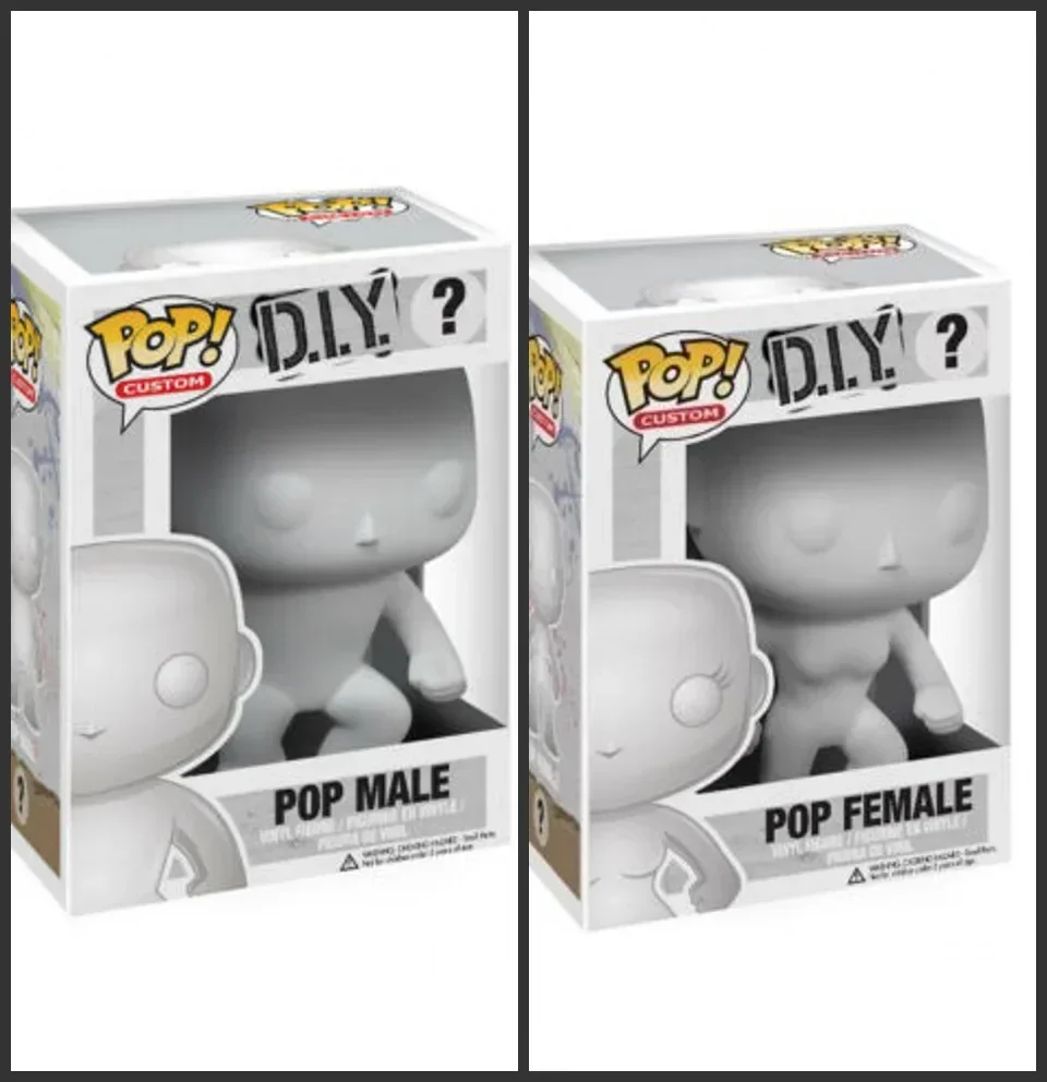thumbnail image 2 of FUNKO POP CUSTOM DIY Modelos de juguetes sin colorear Muñeca masculina / femenina Figura de acción de vinilo Modelo de PVC Regalo para niños Regalos de cumpleaños, 2 of 5