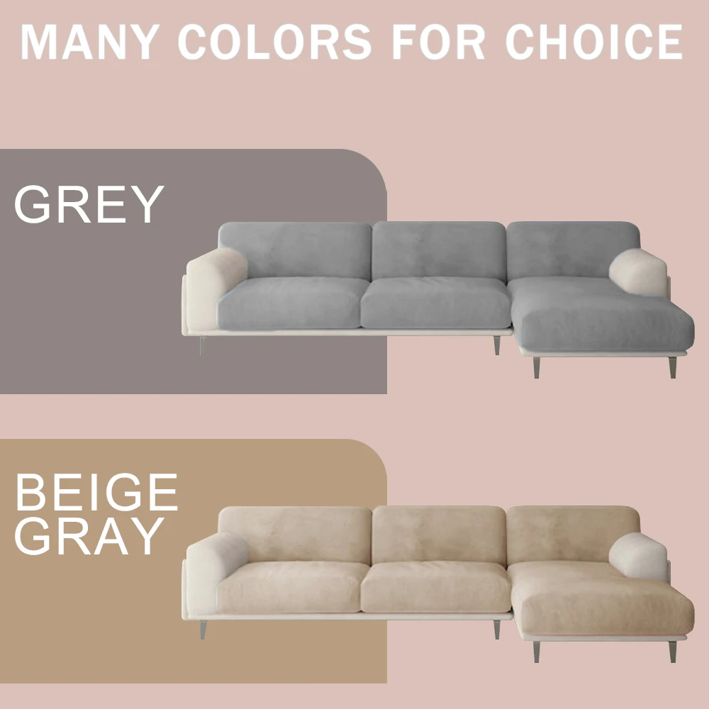 Luxury Soft Velvet Sofa Seat Cover Solid Elastic Sofa Cushion Covers Separate Furniture Protector Sofa Cover Living Room Pets 6