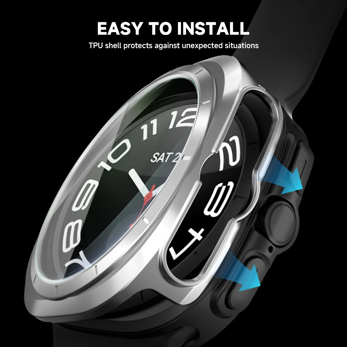 Premium Soft TPU Case with Glass Screen Protector for Samsung Galaxy Watch 7 Ultra - 47mm