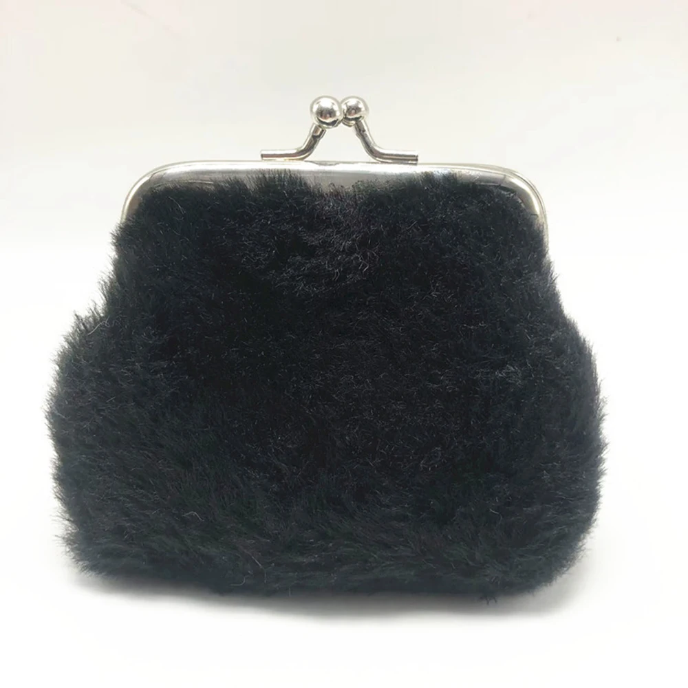 Korean Plush Coin Purse Clutch Bag Mini Wallet Pocket Women Cute Wallets Hasp Zero Wallet Bags Solid Color Jewelry Storage Bag