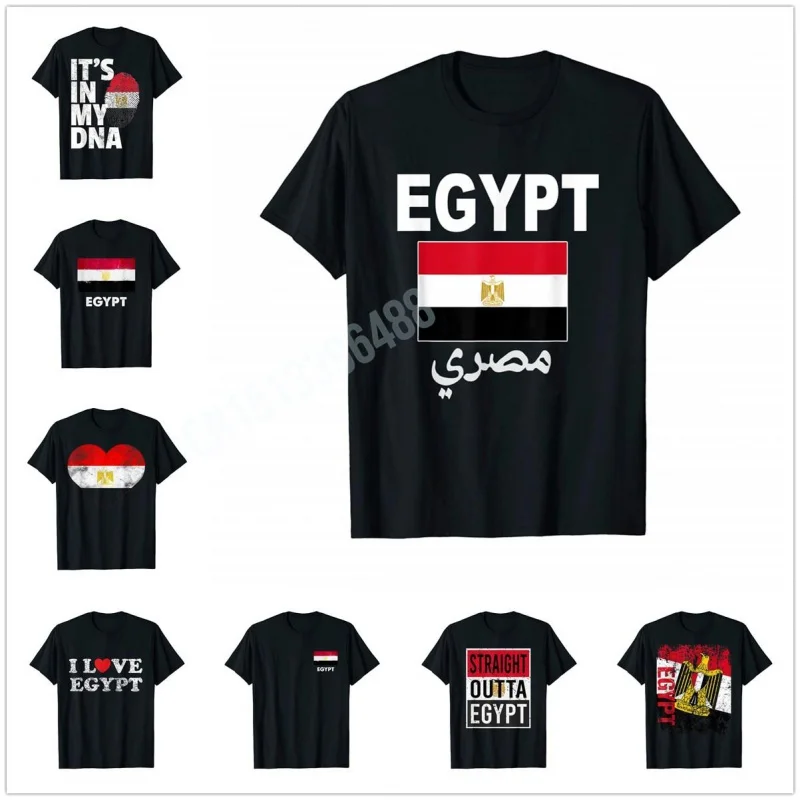 

Men Women T Shirt More Design Egypt Flag Pride Retro Egyptian Flag T-Shirt Map Tops 100% Cotton Tees