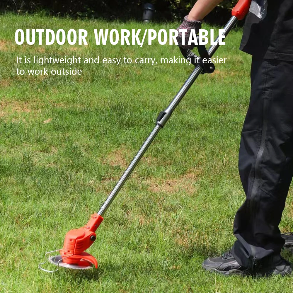 Cordless Electric Grass Trimmer Adjustable Lawn Mower Garden Tool