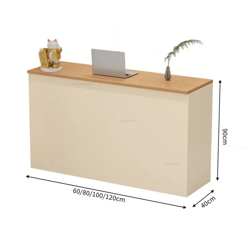 Description Picture 5 of itemNordic Company Reception Desks French Clothing Shop Bar Table Modern Beauty Salon Reception Counter Small Barber Shop Front Desk