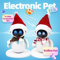 Eilik robot Pets,with Costume Set ,Santa Hat and Red Green Striped Scarf，Gifts for adults and kids 1
