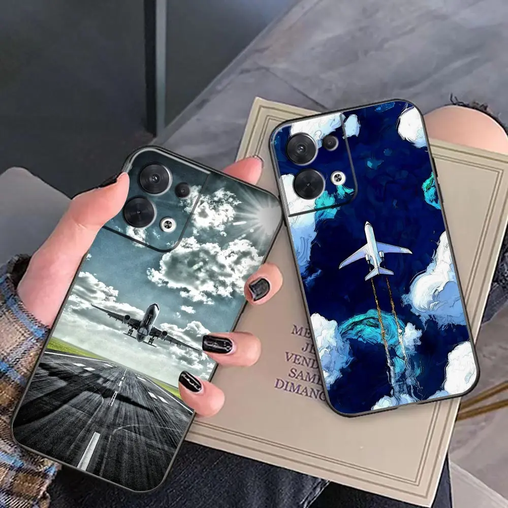 Custodia Funda Findx5 Per Trova X5 X3 X2 Reno 10 8 7 7Z Ace Reno6 4G 6Z 5 4 3 Z Pro Plus 5G Custodia Capa The Plane Set Al Tramonto