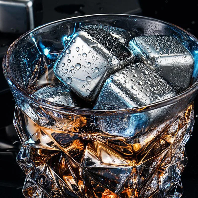 Beer Red Wine Coolers Stainless Steel Ice Cubes Reusable Chilling Stones Vodka Whiskey Holders Keep Drinks Cold Bar Bucket Tools