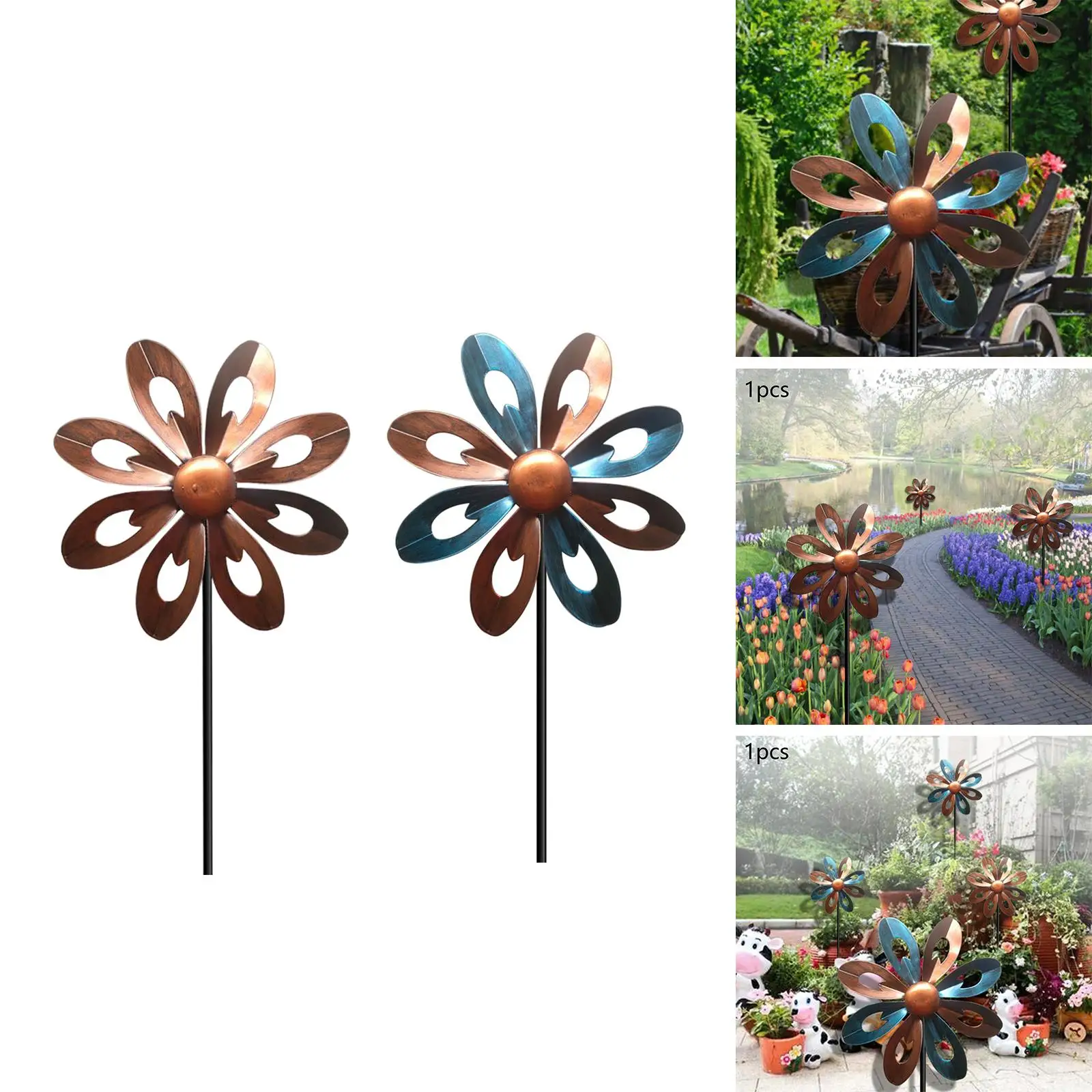 Outdoor Wind Spinner Wind Sculptures Rotatory Windmill Art Windmill Decorative