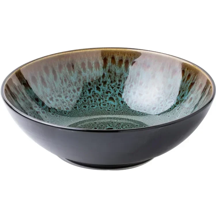 

Green Style Noodle Household Specialty Bowl Chinese Dish Commercial Ceramic Ramen Retro