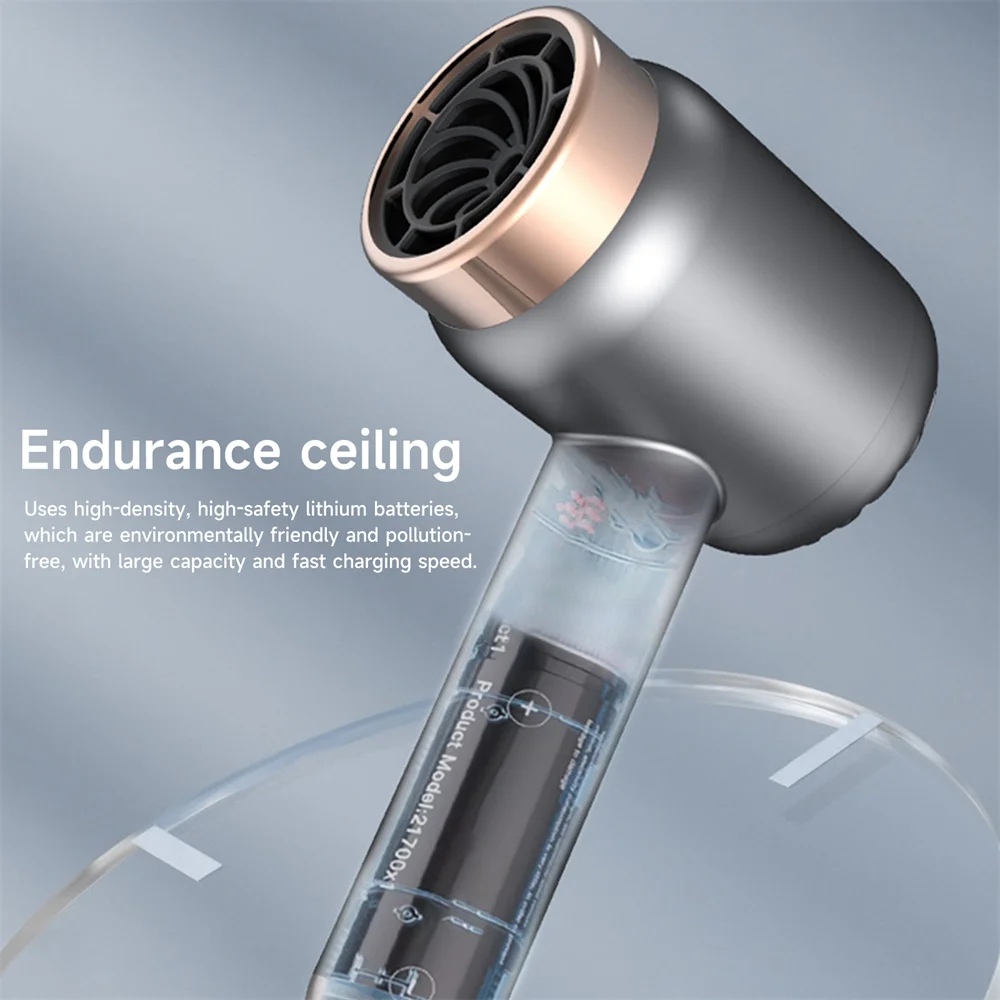 Hair Dryer,Portable Hair Dryer Cordless Hair Dryer Travel Hair Dryer Hot/Cold Air Mode Rechargeable/Plug-In For Women And Men