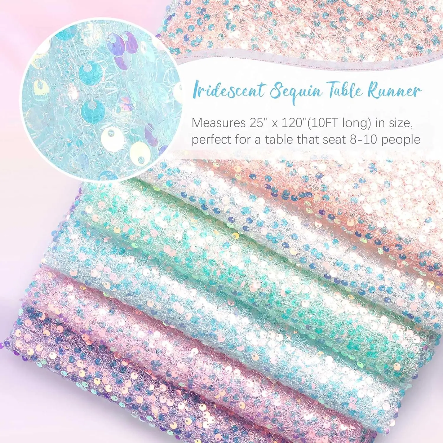 Glitter Iridescent Sequin Table Runner
