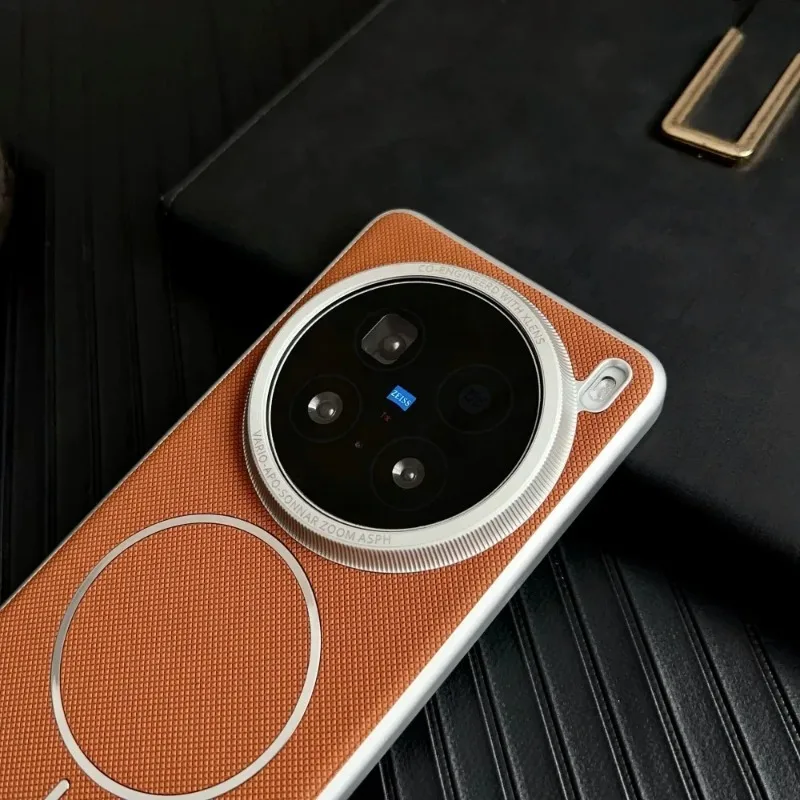 Luxury PU Leather Magnetic Wireless Charging Protective Back Cover