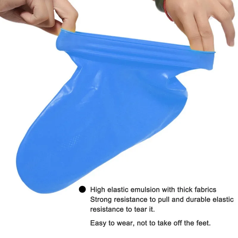 Description Picture 3 of item1 Pair Reusable Waterproof Rain Shoes Covers Silicone Outdoor Rain Boot Overshoes Walking Shoes Accessories Reusable Shoe Cover