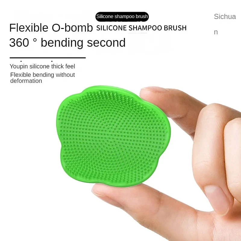 Baby Hair Brush Cute Infant Fetal Head Fat Cleaning Silicone Brush Newborn Soft Hair Comb Head Massager for Baby Care Hair Comb