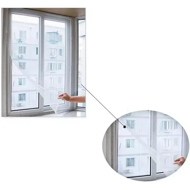 Self Adhesive Mosquito Screen DIY Invisible Window Mesh with Magic Tape Easy Install Bug Proof Netting for Home 5