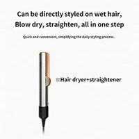 Sèche-cheveux et lisseur 2 en 1 avec fer à lisser professionnel à ions négatifs, outil de coiffage longue durée pour toutes les textures de cheveux 2