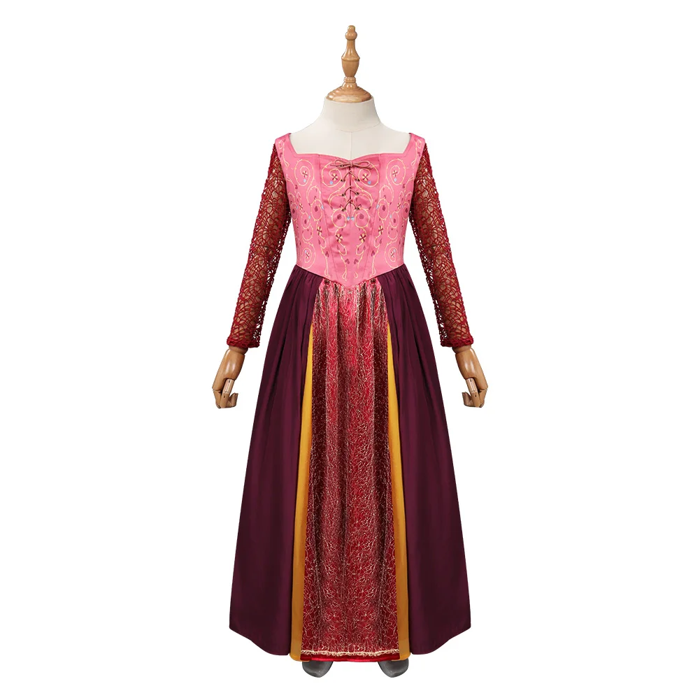

Kids Children Pocus 2 Sarah Sanderson Cosplay Costume Dress Outfits Halloween Carnival Suit