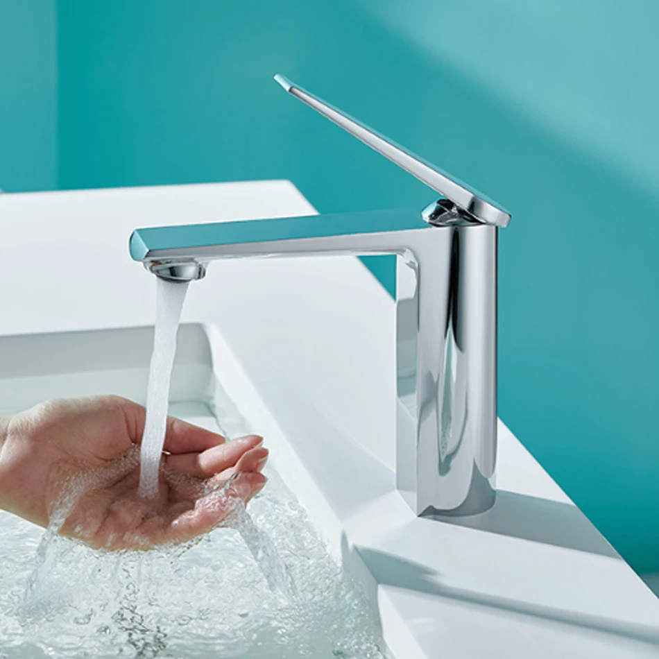 

Bathroom Sink Facuet Black Grey White Chrome Gold Brass Single Handle Hot Cold Water Mixer Tap Crane Bathroom Basin Faucets