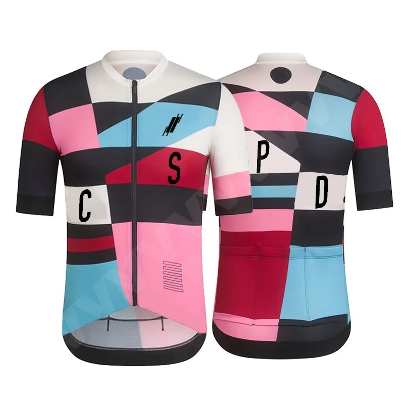 

Men's Cycling Jersey Short Sleeve Set CSPD MTB Bike Clothing Maillot Ropa Ciclismo Hombre Bicycle Wear 19D GEL Bib Shorts