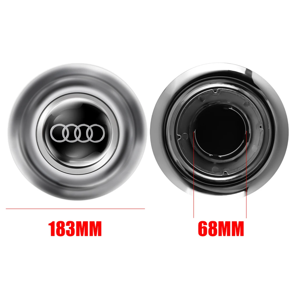 4개 183mm 자동차 휠 센터 허브캡 엠블럼 플로팅 휠 센터 캡 액세서리 (아우디 S라인 A5 B7 A1 A6 C6 Q3 Q5 A3 A4 B8 8P 용)