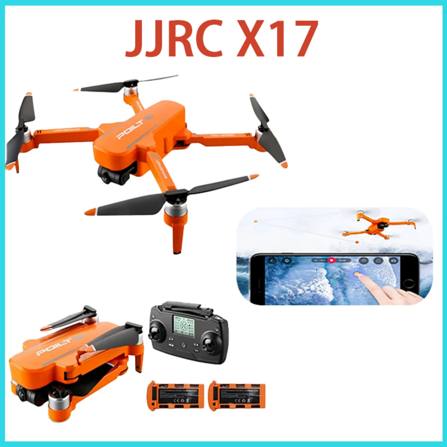 에테르 JJRC X17 RC 드론, 6K 울트라 HD 카메라, 2축 안정화 짐벌, 광학 흐름 호버 지형 비행 쿼드콥터