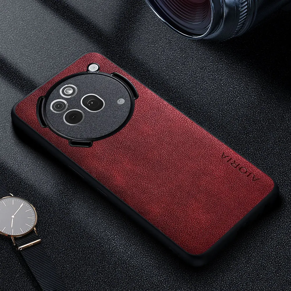 Premium Luxury Leather Phone Case - Retro Business Style Solid Color Cover