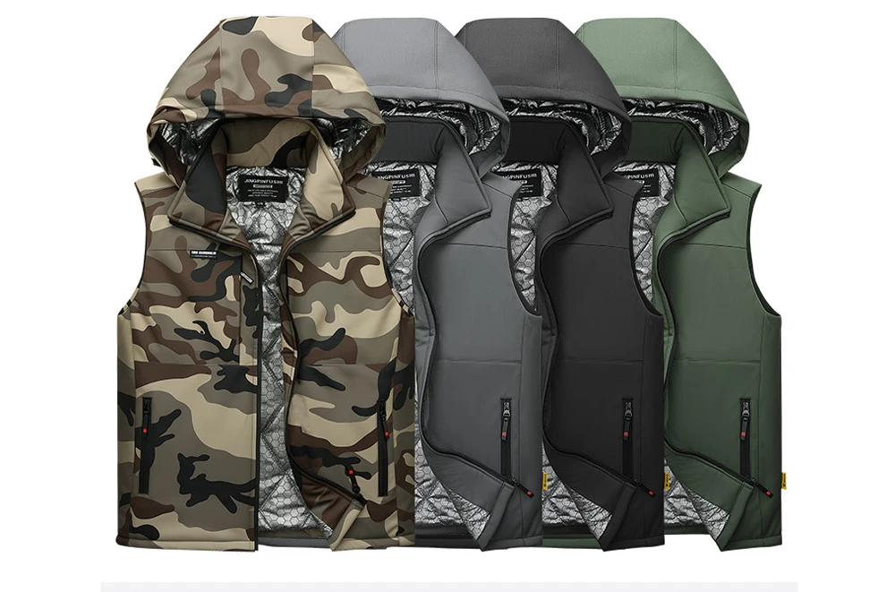 Winter Men's Warm Down Vest - Outdoor Use