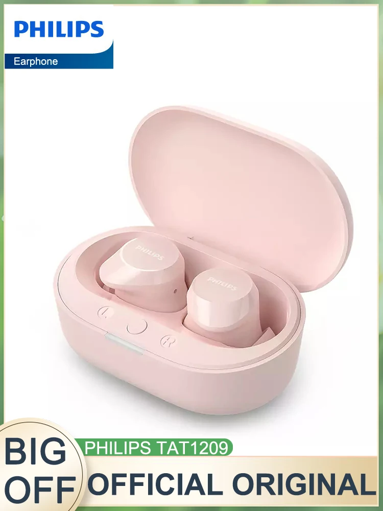 Philips Tat1209 Mini Auricolare Wireless Bluetooth 5.3 Cuffie Hifi Stereo Hd Microfono Chiamata Auricolare Iphone Android Universale