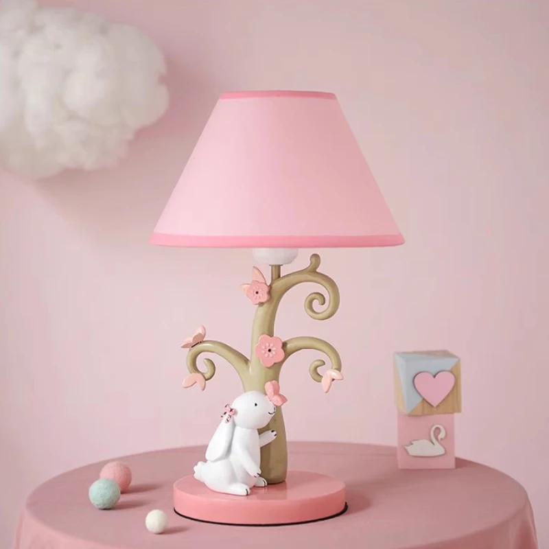 Cute Children's Room Princess Room Table Lamps Rabbit Light LED Creative Romantic Warm Girl Bedroom Bedside Reading Table Lights 6